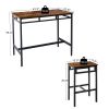 Bar table set 5PC Dinging table set with high stools, structural strengthening, industrial style. Rustic Brown, 43.31'' L x 23.62'' W x 35.43'' H.