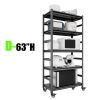 63"H Storage Shelves - Heavy Duty Metal Shelving Unit Adjustable 5-Tier Pantry Shelves with Wheels Load 1750LBS Kitchen Shelf Garage Storage